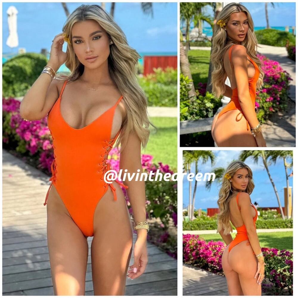 BERRY BEACHY ADELE ONE PIECE- ORANGE L - Picture 3 of 14